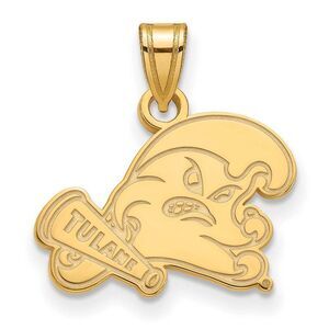 14k Gold Plated Silver Tulane U. Small Pendant